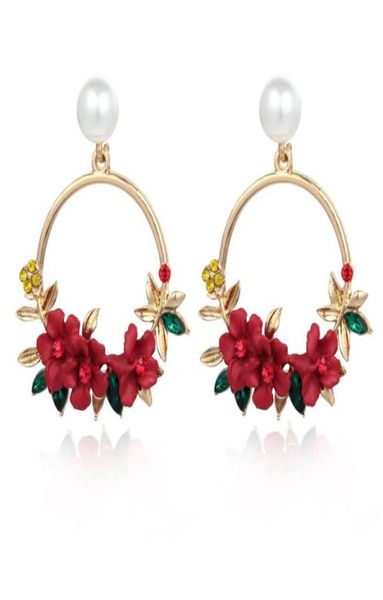 

ins net red with the flower ear studs sweet soft ceramic pearl earrings ear jewelry female explosion models8704325, Silver