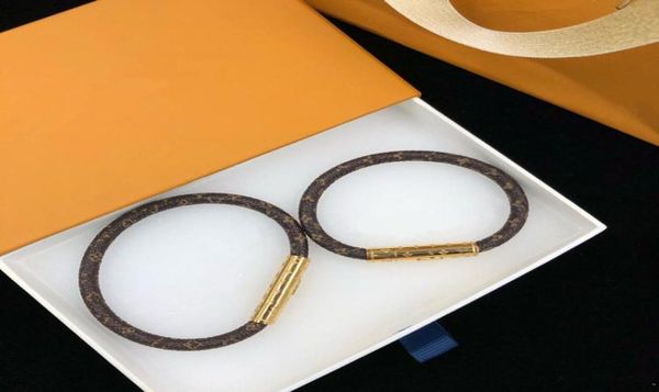 

with box women men leather bracelets brown old flower letter lover039s charm bracelet bangle gold color jewelry accessories 171006413, Golden;silver