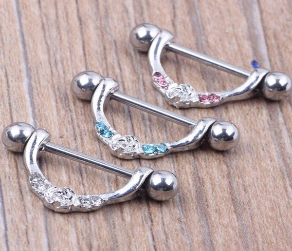 

nipple ring body piercing fashion jewelry 14g 316l surgical steel bar nickel new design mix 3 color for woman1297208, Silver