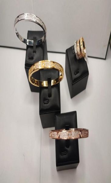 

bracelet gold women039s mens bangle designer full diamonds jewelry femme silver set diamond simple love watches women men coupl5785889474, Black