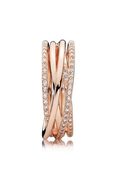 

18k rose gold rings cubic zircon fashion ring for valentines day european style jewelry with original box6008729, Silver