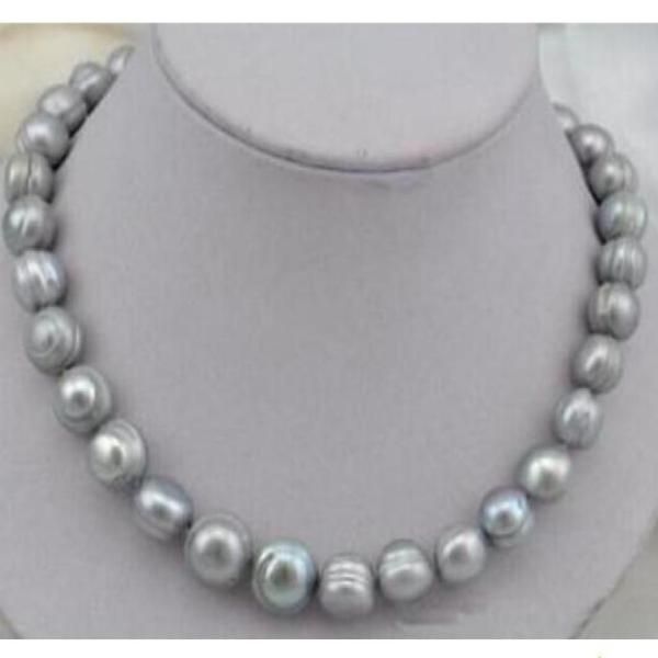 

1112mm natural south sea gray pearl necklace 18inch 14k gold clasp3424321, Silver