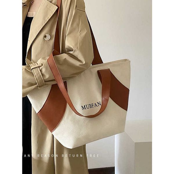 

new niche design versatile shoulder bag canvas bag large capacity tote bag