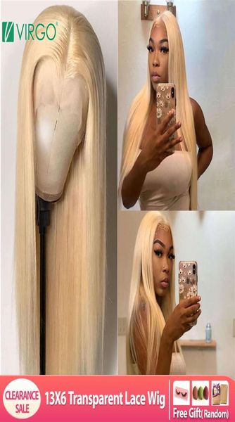 

virgo blonde lace front human hair wigs remy 150 density brazilian straight hair 13x6 transparent lace wigs 613 blonde hair wig6352847, Black;brown