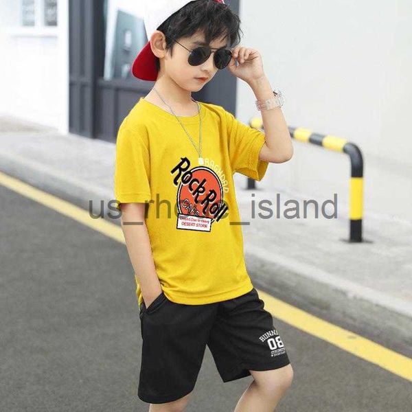 

clothing sets clothing sets boys summer kids suit t-shirt shorts 2 pieces teenage for 4 6 8 10 12 14 years outfitsclothing x0712, White
