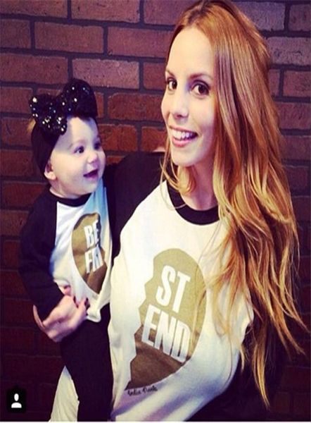 

whole2017 matching family clothing for mom and son baby girl boy long sleeve letter print fashion t shirt mother daughter out7218956, Blue