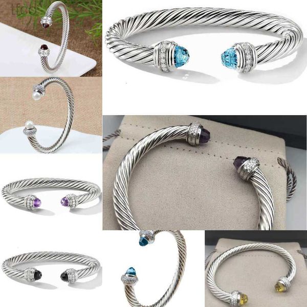 

designer bracelets cuff full jewelry bangle cable men twist bracelet charm bracelet 7mm women wedding cubic zirconia crystal open, Black