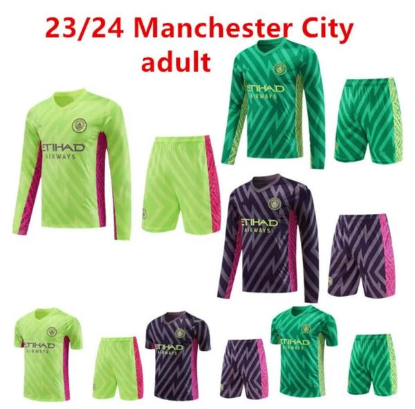 

haaland soccer jerseys 23/24 de bruyne mans cities grealish sterling ferran mahrez manchesters gatekeeper's uniform 2023-2024 training, Black;yellow