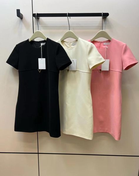 

milan runway dresses 2023 spring summer o neck short sleeve women039s designer dress brand same style dress 030668741502, Black