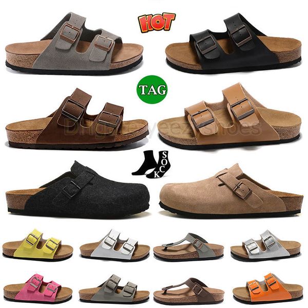 

2023 birks slippers boston clogs sandal designer clog sandals arizona men women slides pink black white suede famous leather sneakers casual