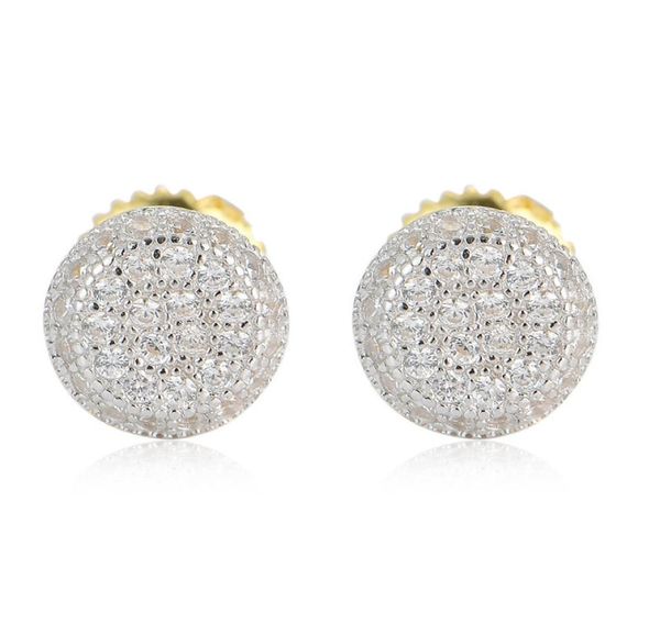 

mens hip hop jewelry iced out diamond stud earring 925 pure silver earings gold silver women accessories2981305, Golden;silver