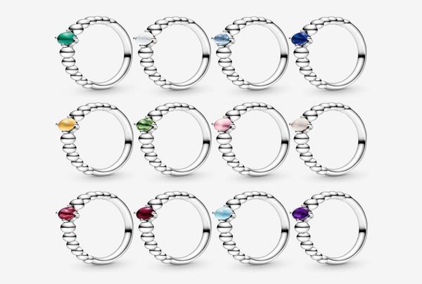 

high polish 100 925 sterling silver may rainforest green beaded rings for women wedding ring fashion jewelry accessories5521161, Slivery;golden