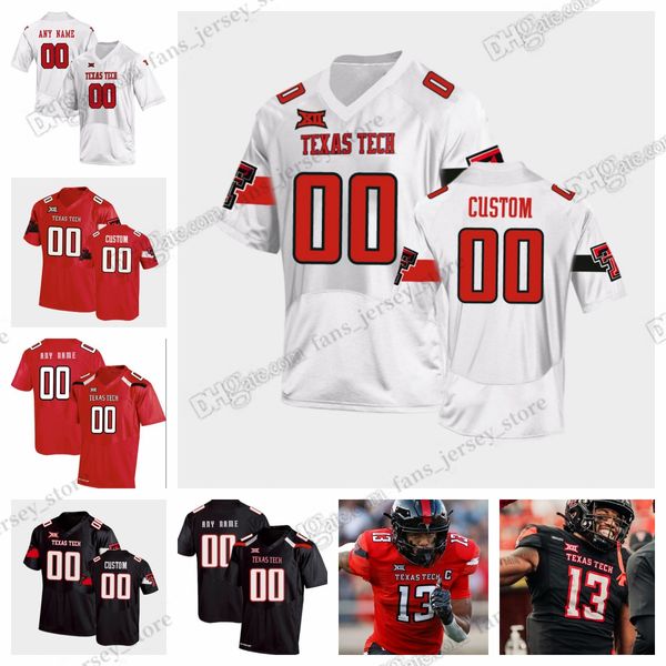 

23 24 ncaa texas tech red raiderss college football jersey morton wilson shough schooler deaton anderson holub parks rivera ezukanma collins, Black