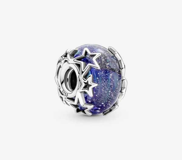

100 925 sterling silver blue galaxy murano glass charms fit original european charm bracelet fashion women wedding engagement jew5217365, Bronze;silver