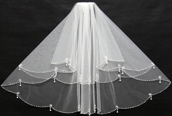 

elegant short ivory bridal veils beading edge ruffles with insert comb for wedding bride wear 110388599709, Black