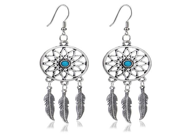 

dreamcatcher earrings dream catcher feather tassel earrings retro long fish hook earrings women earring bohemia hollow long feathe5213022, Silver