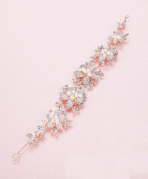 

baroque fashion charming pearl crystal bridal tiaras rhinestone rose gold headbands for women wedding hair jewelry accessories2099941, Slivery;golden
