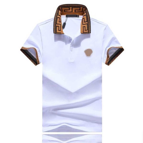 

italy men polo shirts snake bee embroidery fashion casual high street clothes mens shirt tees rs6k, White;black