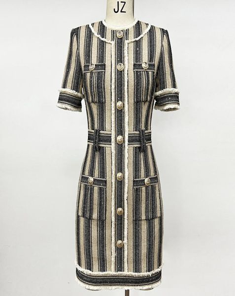 

office lady lion buckle tassel sequins slim dress8056475, Black