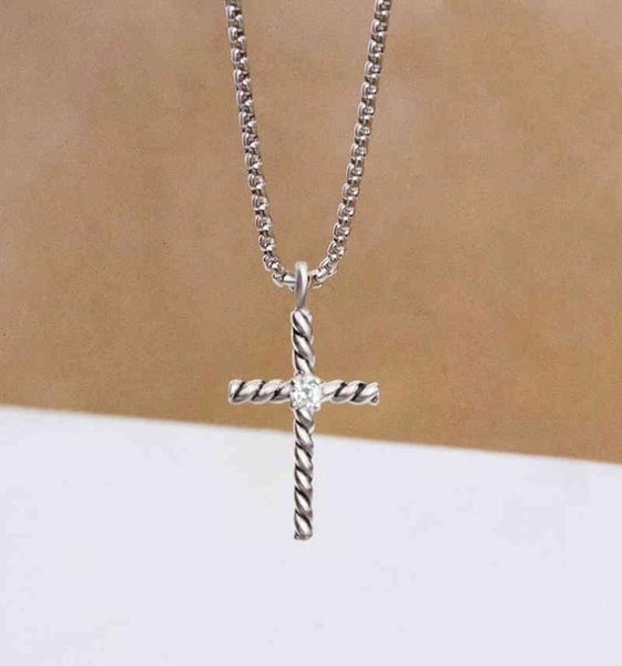

necklace fashion necklaces dy ladies men cross punk women pendant popular inlaid design imitation diamond jewelry anniversary vale2726768, Silver