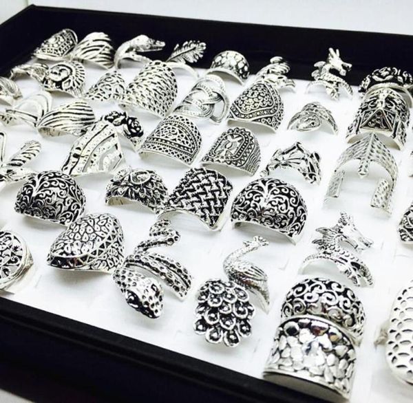 

whole 50pcs mix styles beautiful silver vintage jewelry rings for women party gifts unique brand new29901562815199, Golden;silver