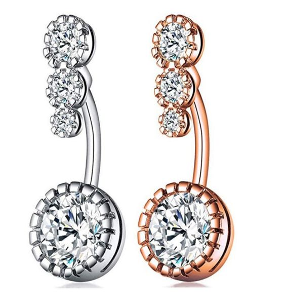 

new diamond dangle belly bars belly button rings belly piercing crystal flower body jewelry navel piercing rings flower shape pend8695078, Silver