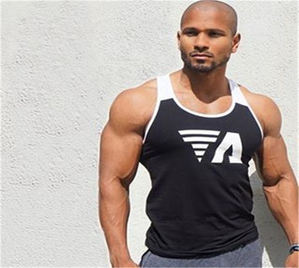 

mens tank mens undershirt sporting wear patchwork gyms bodybuilding men fitness exercise clothing vest sleeveless shirt8104738, White;black