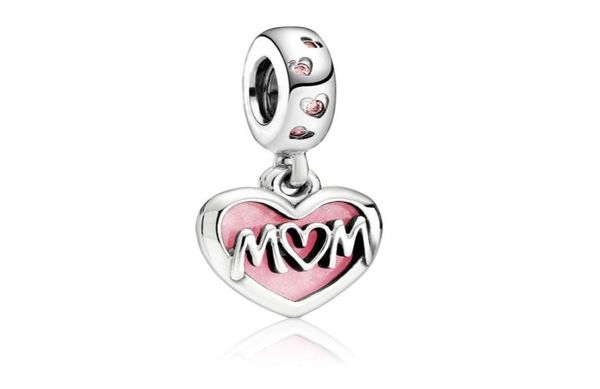 

fits p bracelets 20pcs mum pink enamel dangle silver charms bead charm beads pendant for wholesale diy european sterling necklace jewelry245, Black