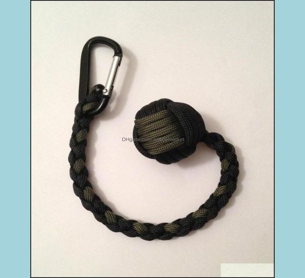 

key rings jewelry monkey fist keychain 1quot steel ball self defense 550 paracord handcrafted in china drop delivery 2021 pv6b2265148, Slivery;golden