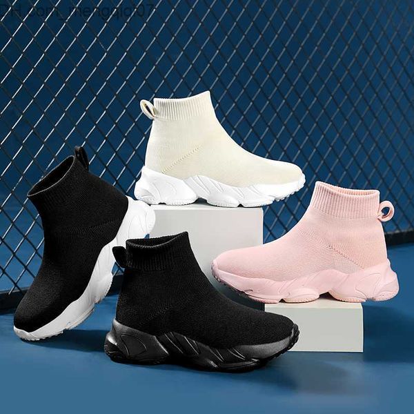 

sneakers spring kids running boys' sports shoes casual sports shoes outdoor sliding breathable girls' socks shoes breathable knitt, Black;red