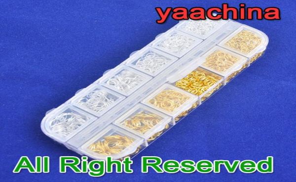 

2200pcs mix 38mm jewelry components findings 925 sterling silver18k yellow gold filled jump rings a box1788715, Silver