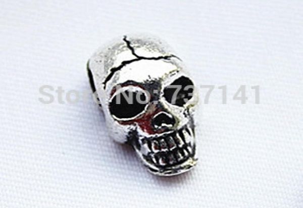 

50 pcslot charm metal skulls beads for diy paracord bracelets knife flashlight lanyards pendant accessories1097375, Black