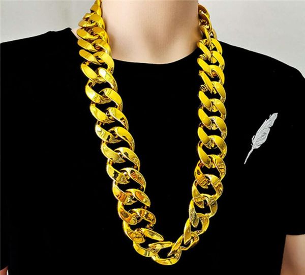 

designer hip hop ccb exaggerated large gold chain plastic imitation necklace personalized performance props accessories whole1134136, Silver
