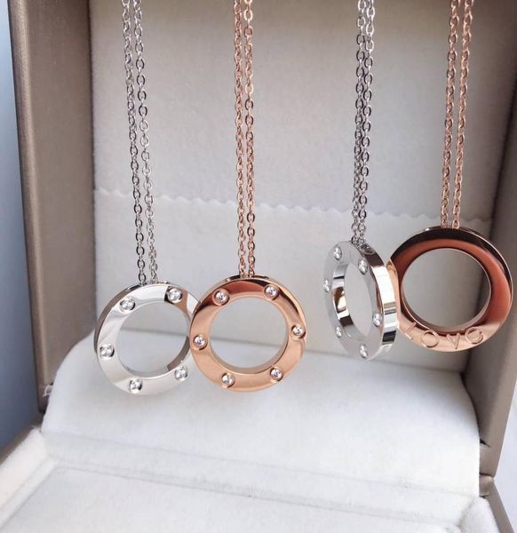 

love pendant necklace titanium steel rose gold pendant party wedding necklace classical never fade fashion jewelry without box8936535, Silver