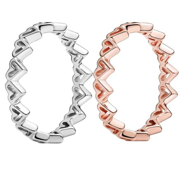 

rose gold and hearts ring women mens wedding gift jewelry for authentic silver love rings with original box set4923863, Slivery;golden