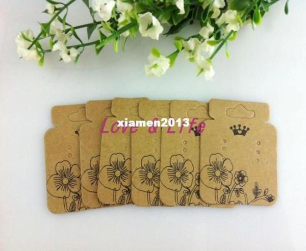 

the sole custom earring display cards 200pcslot brown with the print flower paper jewelry dispaly tagscards from china design9496713