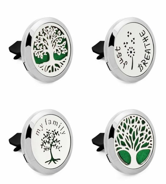 

tree of life 30mm magnet stainless steel essential oi aroma locket car diffuser vent clip send 10p oil pad4706174, Silver