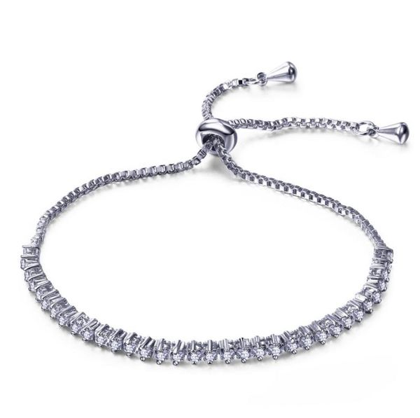 

adjustable length size bracelet 18k goldplatinum plate with cubic zirconia size bangle bracelet6070810, Golden;silver