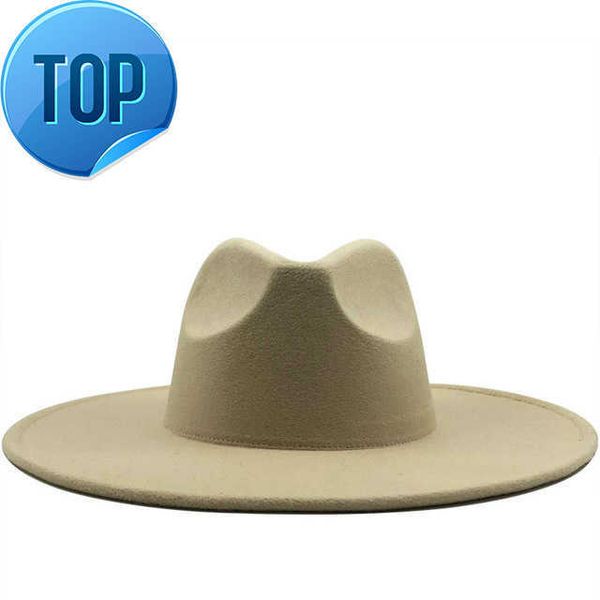 

9.5cm wide brim big fedora hat winter spring fedora hat women man, Blue;gray