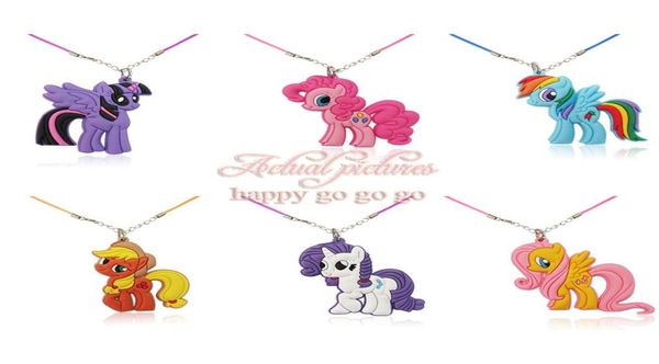 

moq8pcs my little horse necklace soft pvc cartoon pendants charms 51cm rope chains fashion accessories jewelry ornaments wholesa3659007, Silver