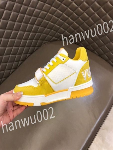 

2023 designer sneakers calfskin casual shoes reflective vintage leather trainers all-match stylist sneaker leisure shoe platform lace-up wd2, Black