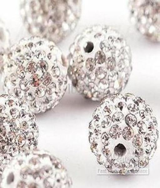 

150pcslot white 10mm micro pave cz disco ball crystal bead bead for bracelet 3216566