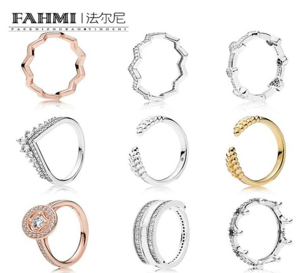

fahmi 100 925 sterling silver shine open grains ring rose timeless zig zag black enchanted crown ring alluring hearts ring7290357, Slivery;golden