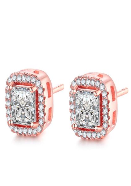 

victoria wieck sparkling classical four claw jewelry 925 silvergold fill princess white z cz diamond stud earring for women g1261088, Golden;silver