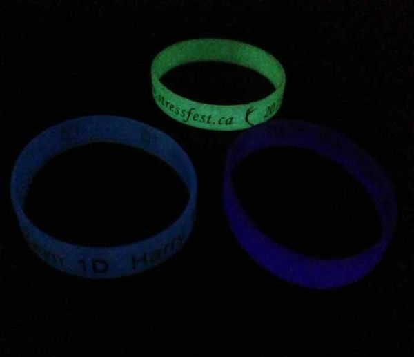

custom wristband glow in the dark debossed color filled fluorescent silicone bracelet promotion gifts9077906, Black
