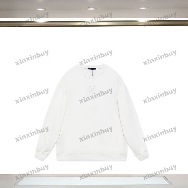 

xinxinbuy men women designer sweatshirt hoodie emboss jacquard letter sweater blue black green xs-l, Black;brown