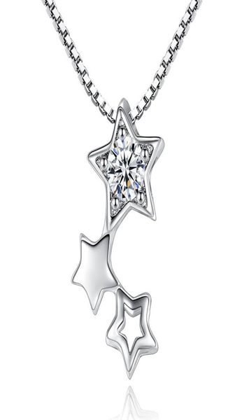 

woman silver star necklcae crystal star silver pendant necklaces fashion charms necklace7764540
