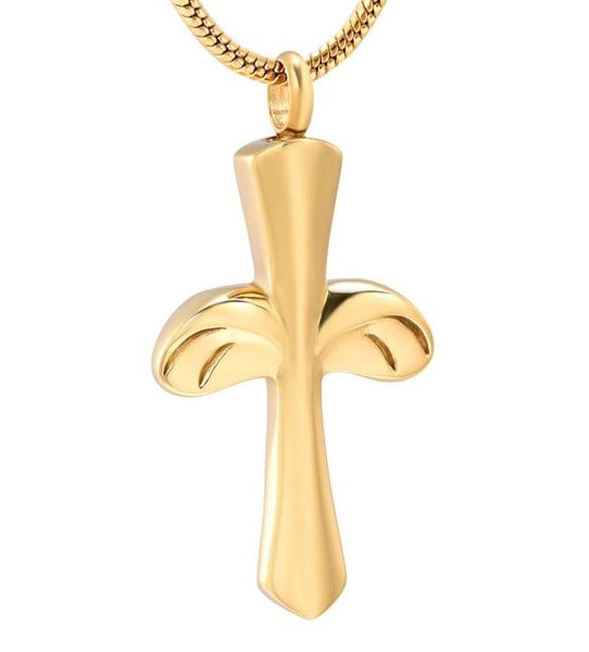 

lkj9976 cremation jewelry for ashes angel wings cross pendant necklace stainless steel religious keepsake memorial urns jewelry1078101, Silver