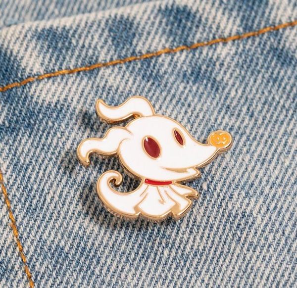 

gold plated cartoon ghost brooch pins enamel funny metal brooches for girls gift jewelry badges bag clothes accessories men shirt 5662345, Gray