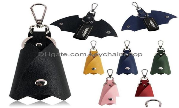 

key rings pu leather bat keychains holder mens animal pendant chains fobs fashion design women bag charms sier metal car keyrings 9197141, Slivery;golden